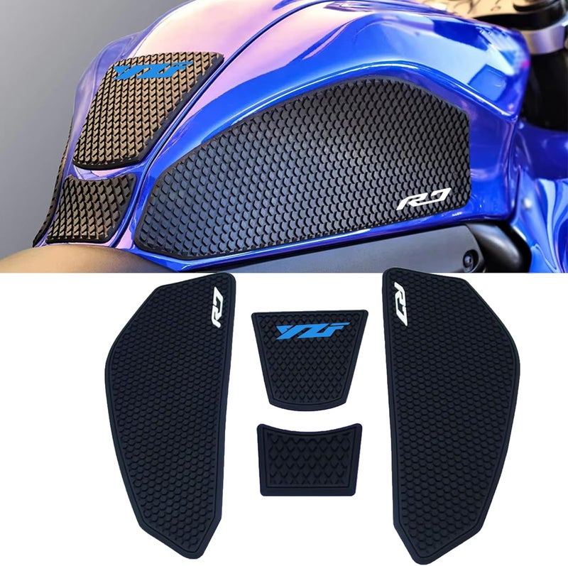 VORILES for YZF R7 YZF r7 2025 2024 2023 2022 2021 Accessories Fuel Tank Pads Protect Motorcycle Fuel Tank Stickers Fuel Tank Protection Pads Knee Anti-Slip Pads Fuel Tank Grips Tank Pads（Blue） - Image 1